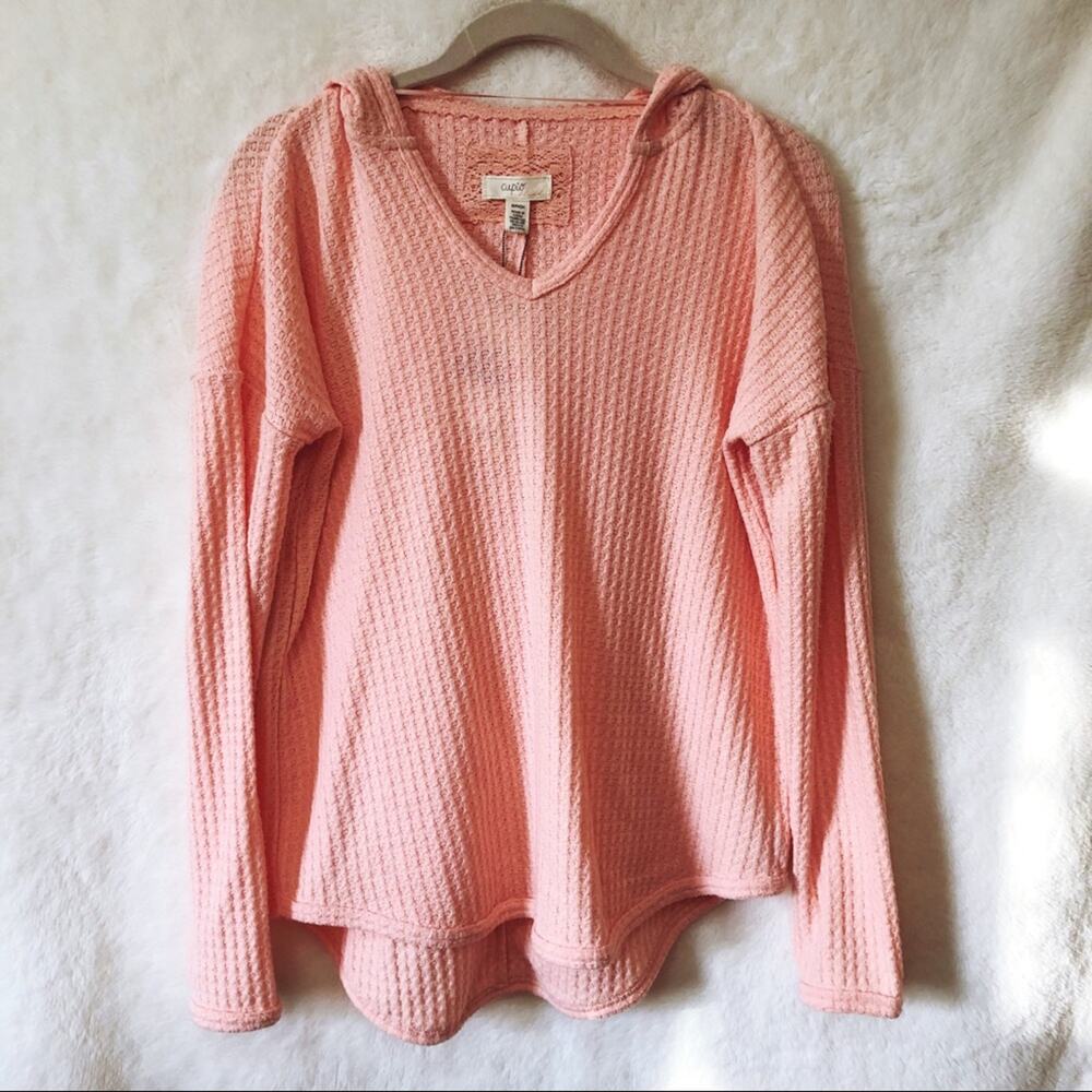 Cupio Blush Peach Soft High Low Hoodie